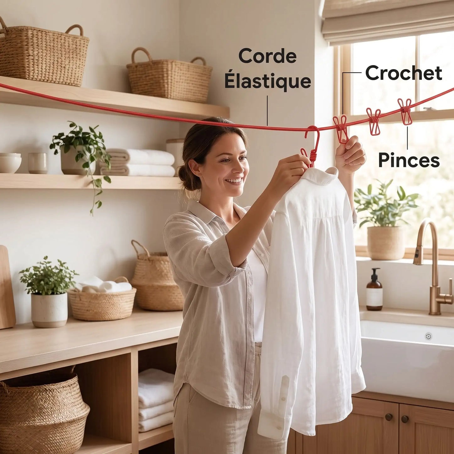 Corde à linge | Extensible Résistante