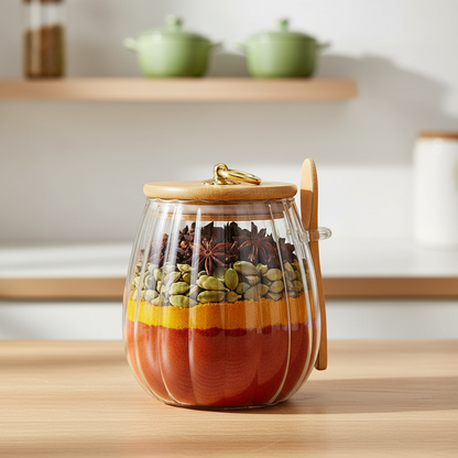 Pot a epices | Hermétique Verre Bois