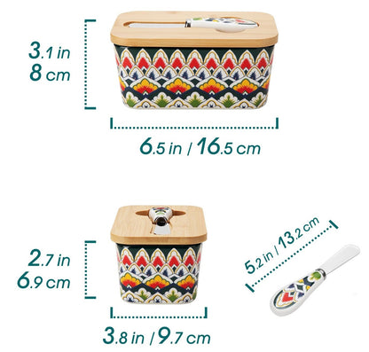 beurrier bohème porcelaine bambou couvercle MinimalisteLab
