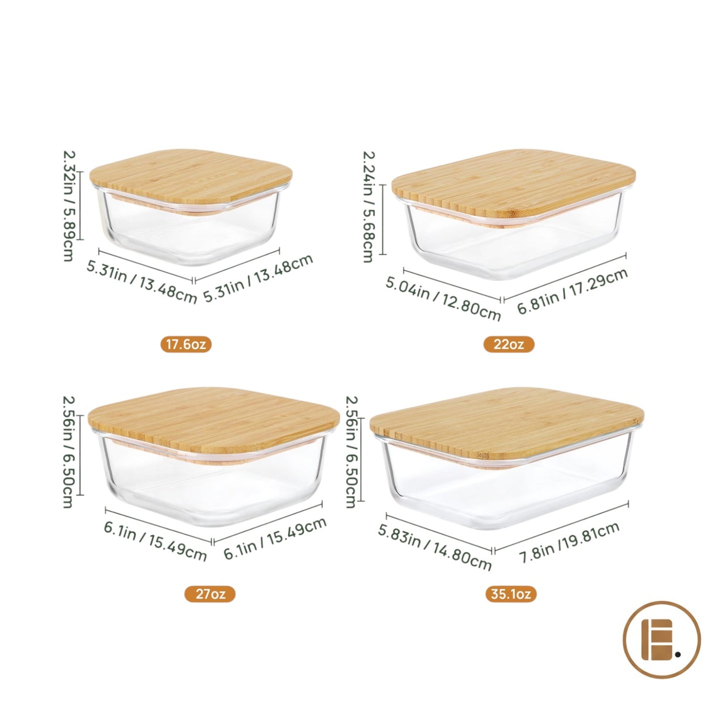 Boite de conservation alimentaire | Verre Bambou