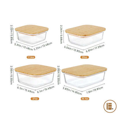 Boite de conservation alimentaire | Verre Bambou