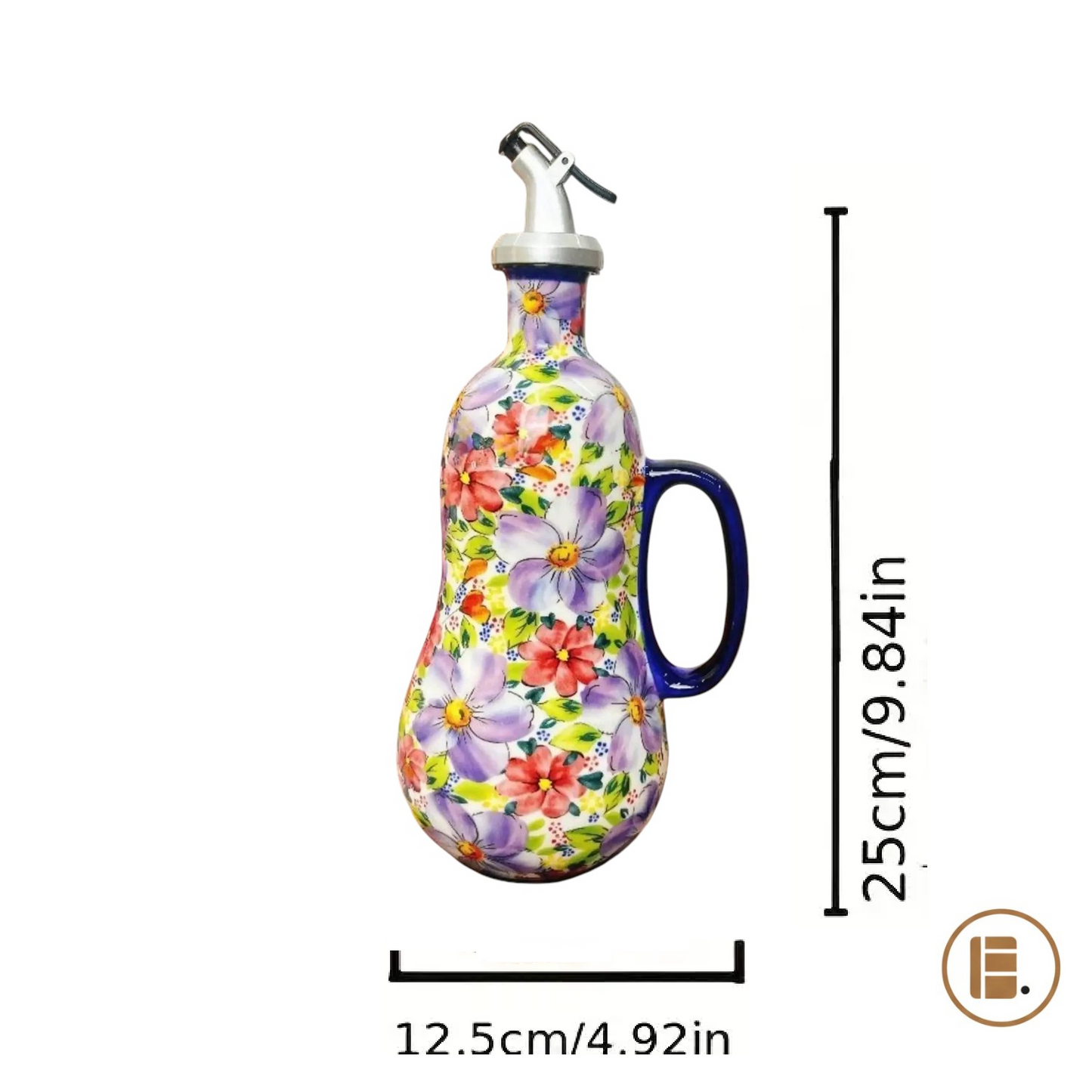 Bouteille pour huile | Artisanale Floral