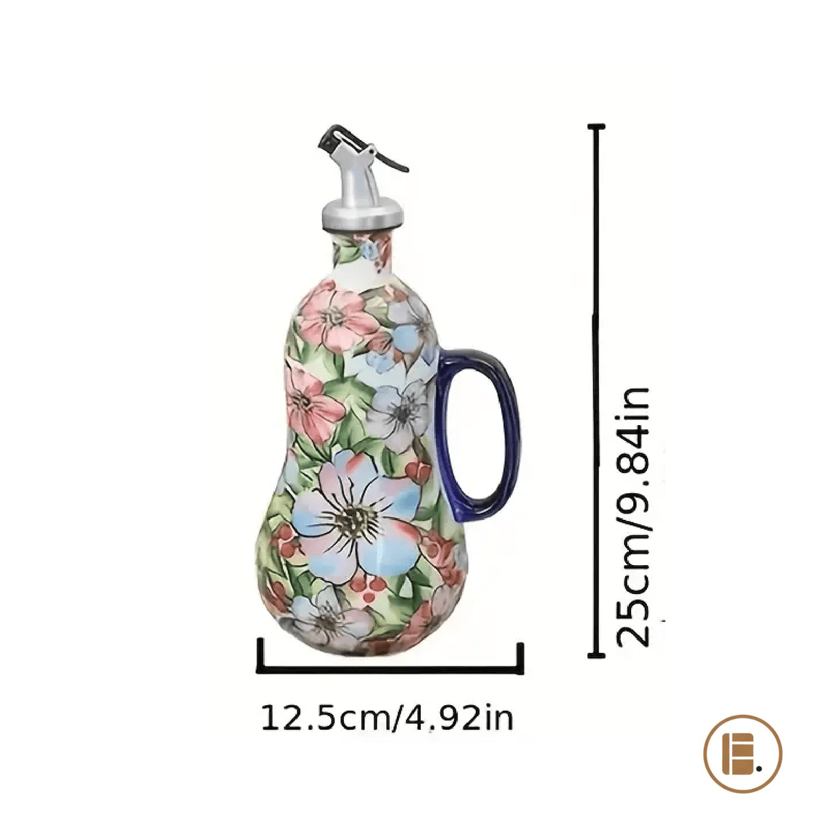 Bouteille pour huile | Céramique Fleuri Anti-Goutte - Minimaliste Lab
