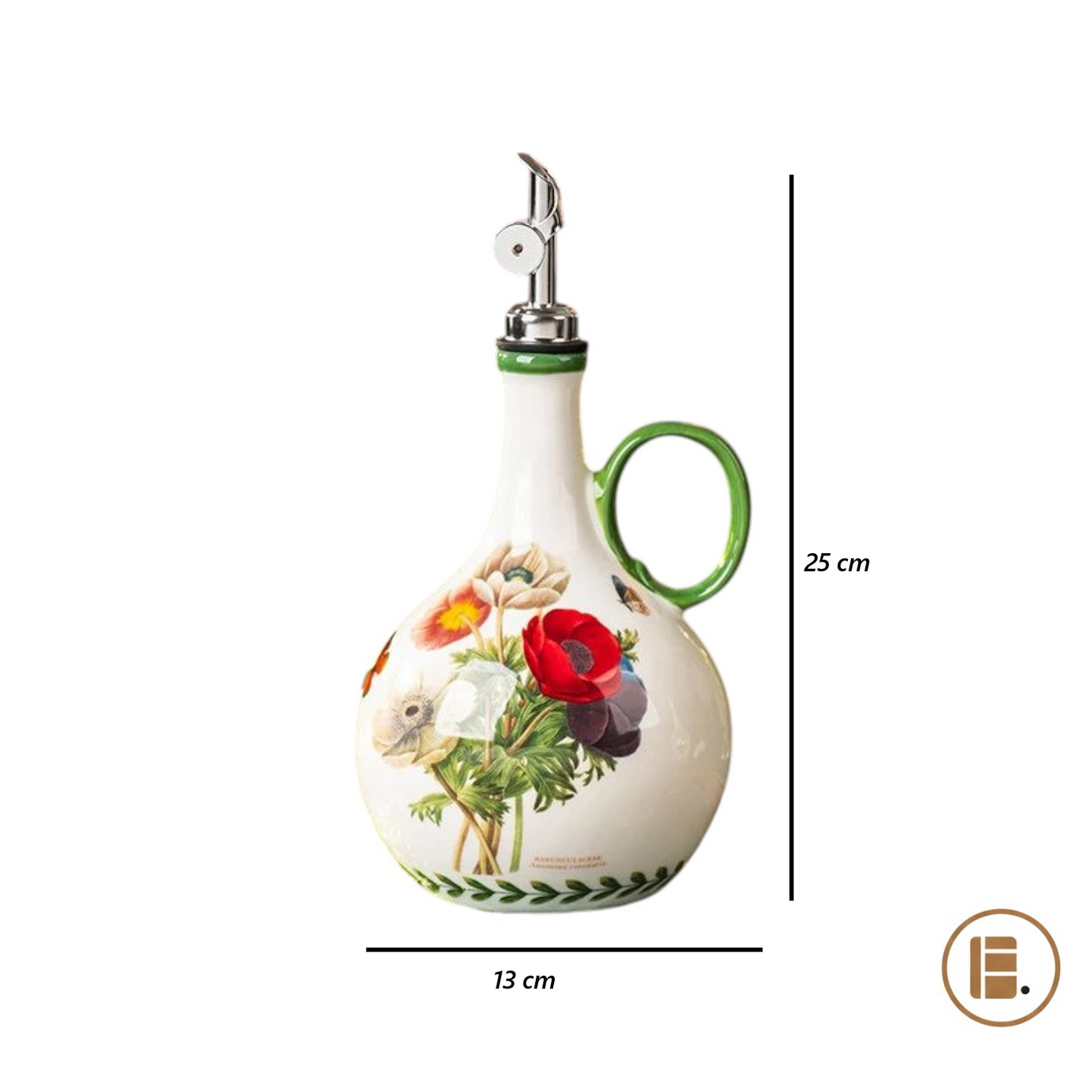 Bouteille pour huile | Céramique Florale