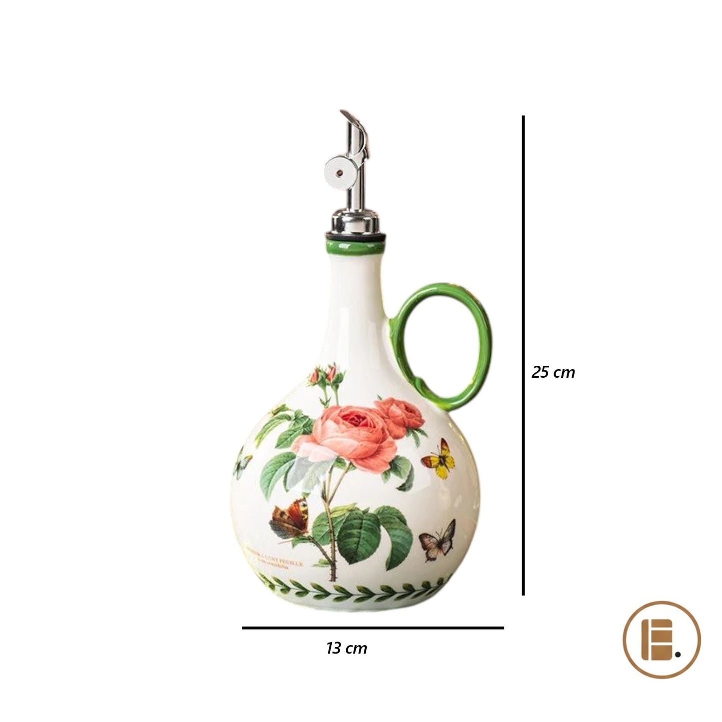 Bouteille pour huile | Floral Céramique
