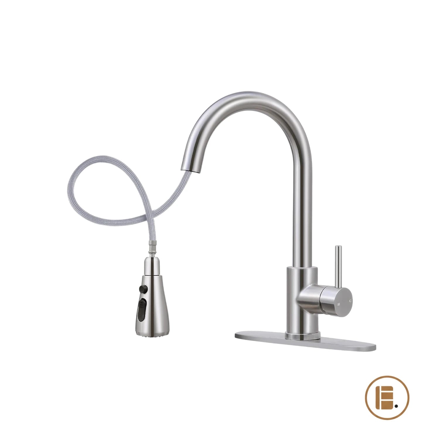 robinet cuisine douchette rotation 360 argent MinimalisteLab