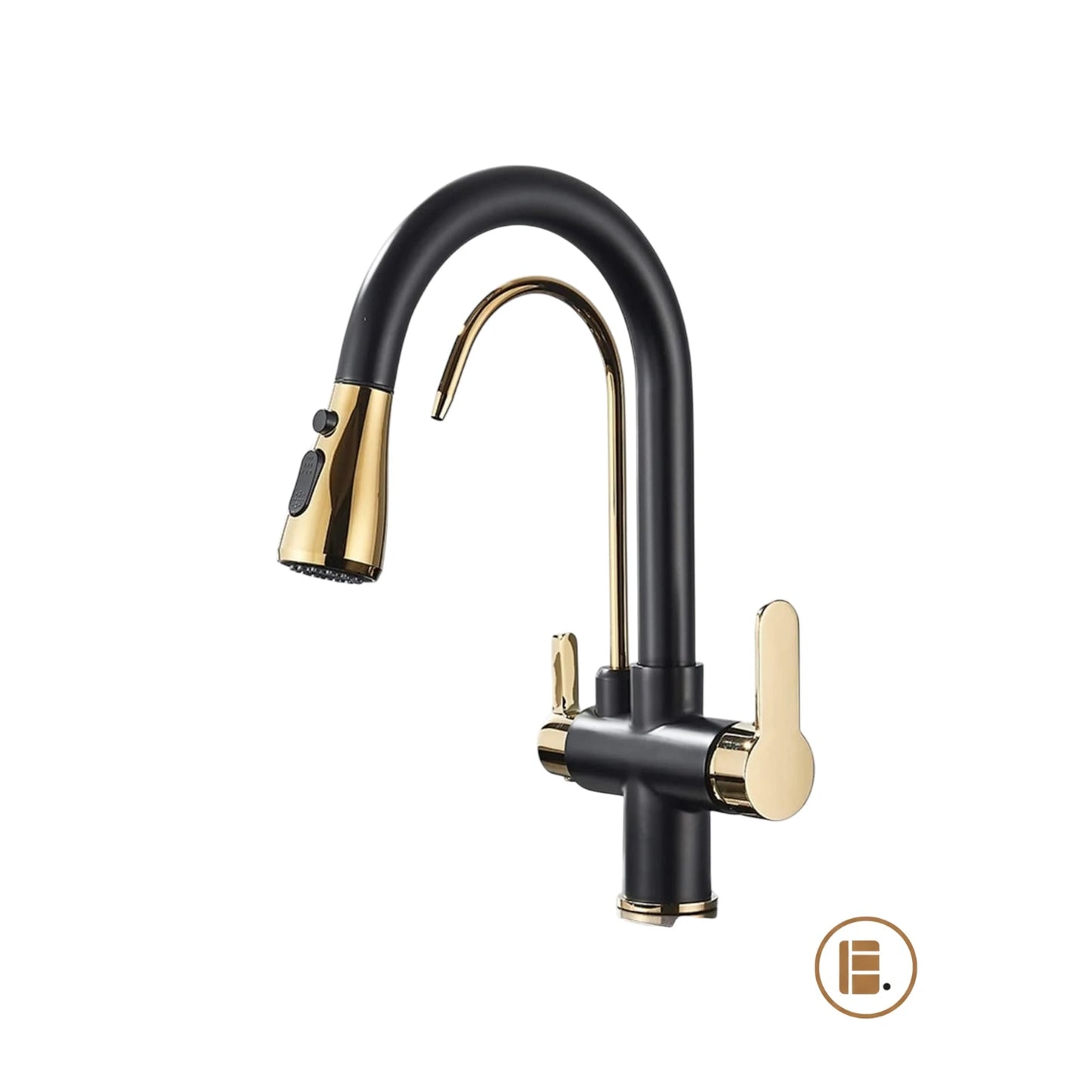 robinet cuisine design durable noir doré MinimalisteLab