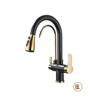robinet cuisine design durable noir doré MinimalisteLab