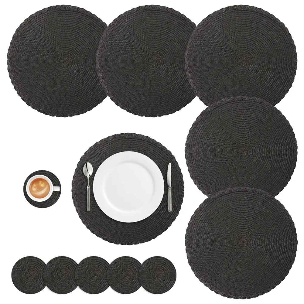 set de table rond élégant noir MinimalisteLab