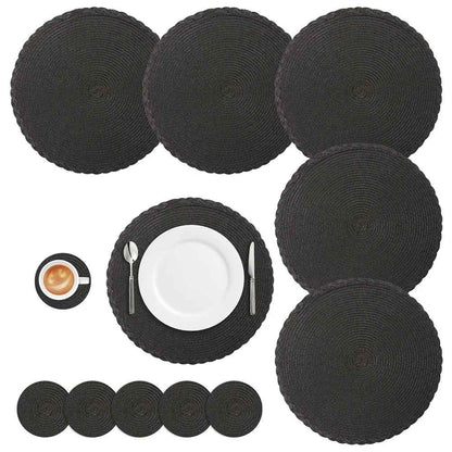 set de table rond élégant noir MinimalisteLab