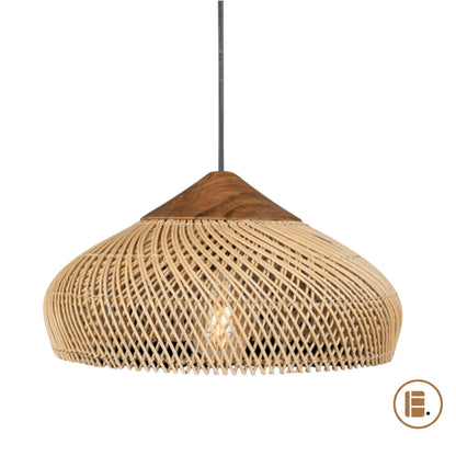 Suspension luminaire | Rotin Vintage