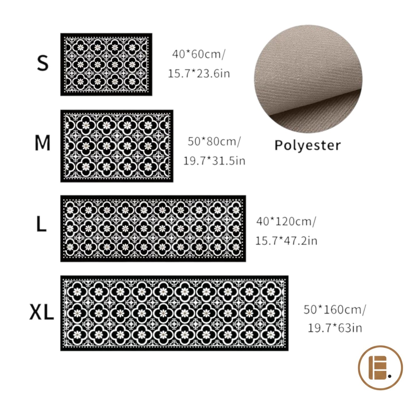 tapis cuisine antidérapant lavable vue produit MinimalisteLab