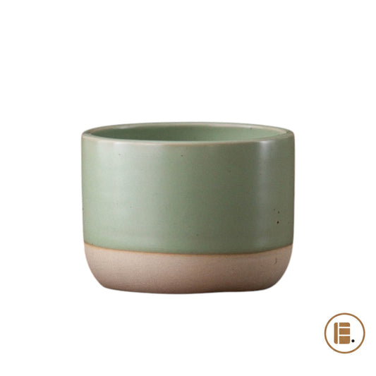 Tasse à café | Céramique Japonaise | Verte Sauge & Beige - Minimaliste Lab