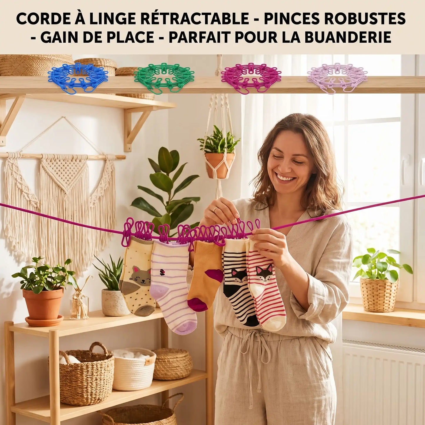 Corde à linge | Extensible Résistante