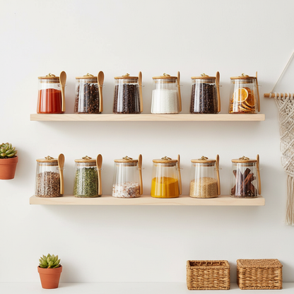 Pot a epices | Hermétique Verre Bois