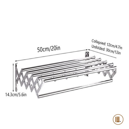 étendoir à linge mural rétractable 50cm buanderie MinimalisteLab