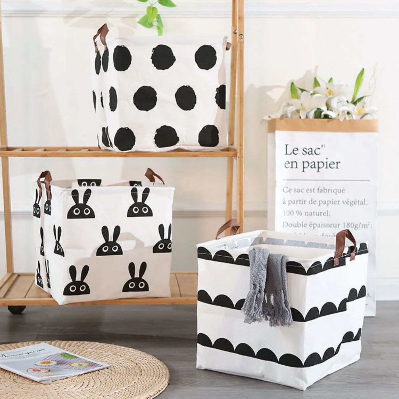 panier linge pliable ultra-compact gain de place MinimalisteLab