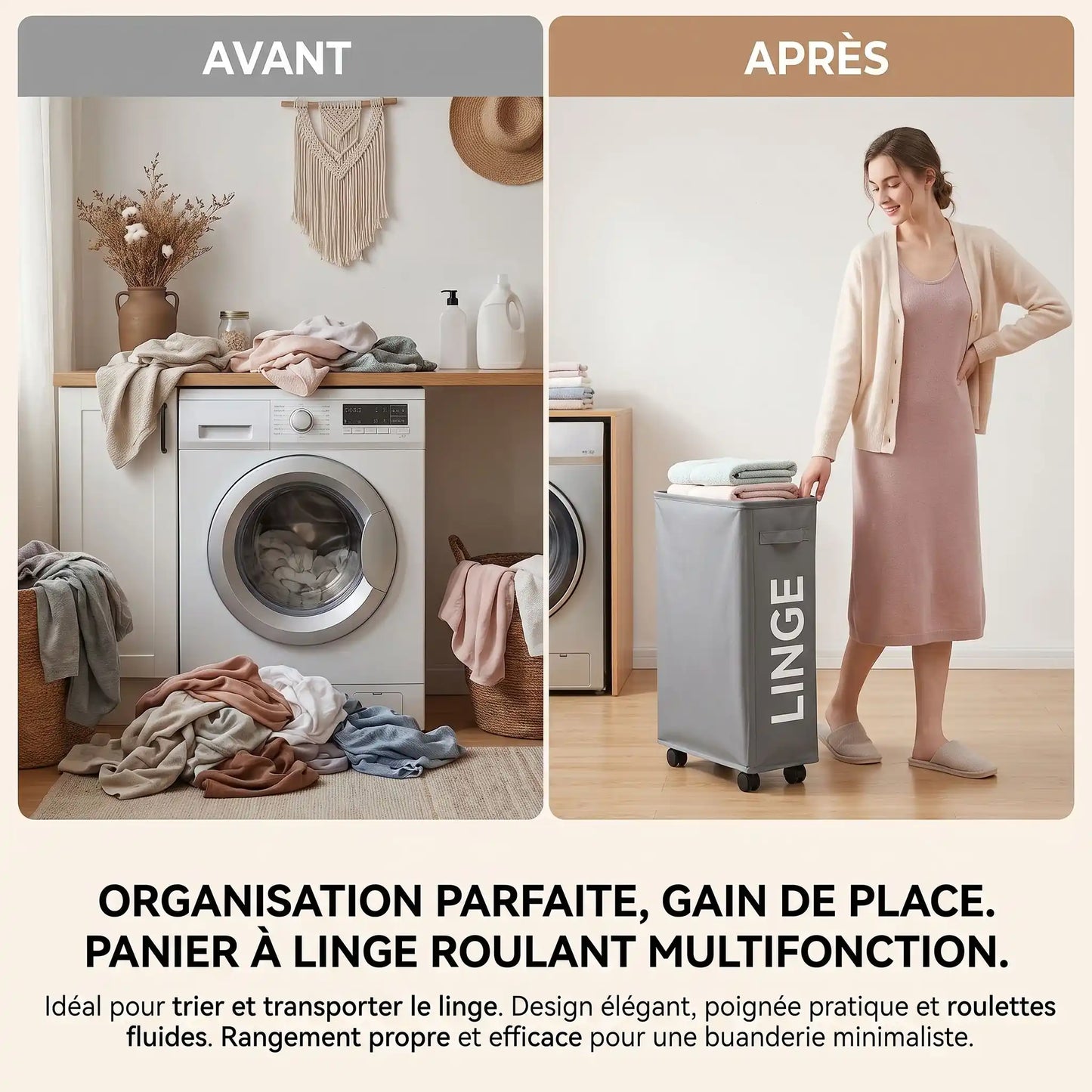 Panier à linges | Design Pratique Tricolore