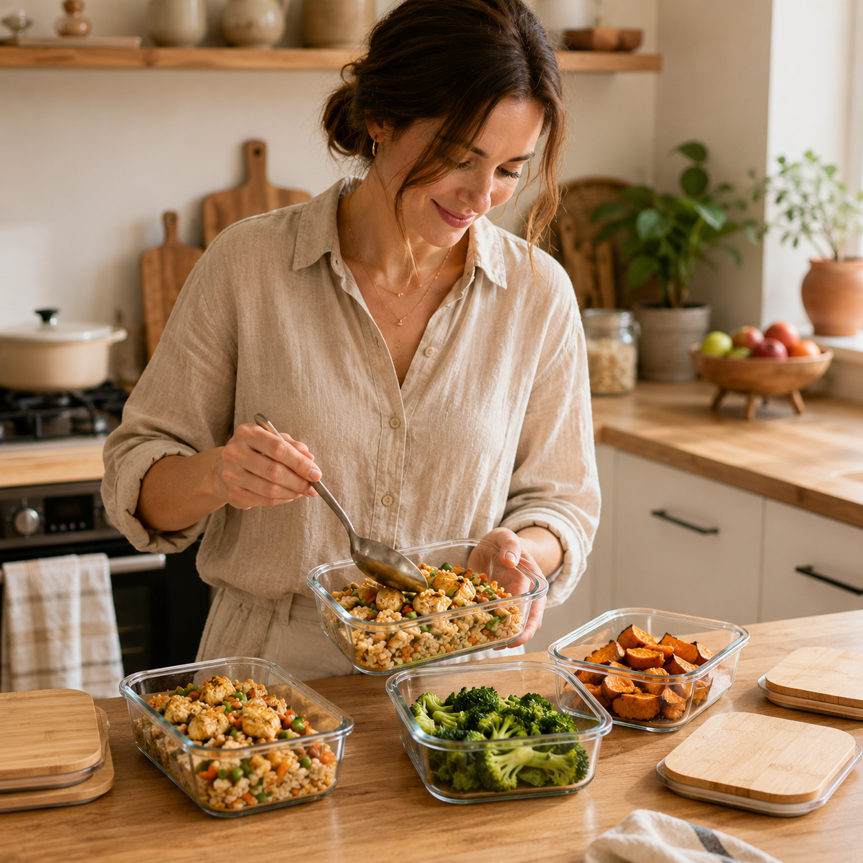 Boite de conservation alimentaire | Verre Bambou
