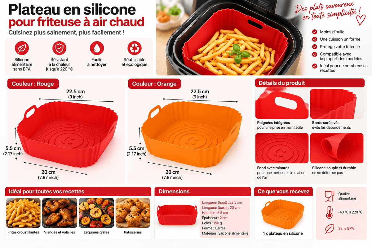 Moule Silicone Air Fryer | Antiadhésif - Minimaliste Lab