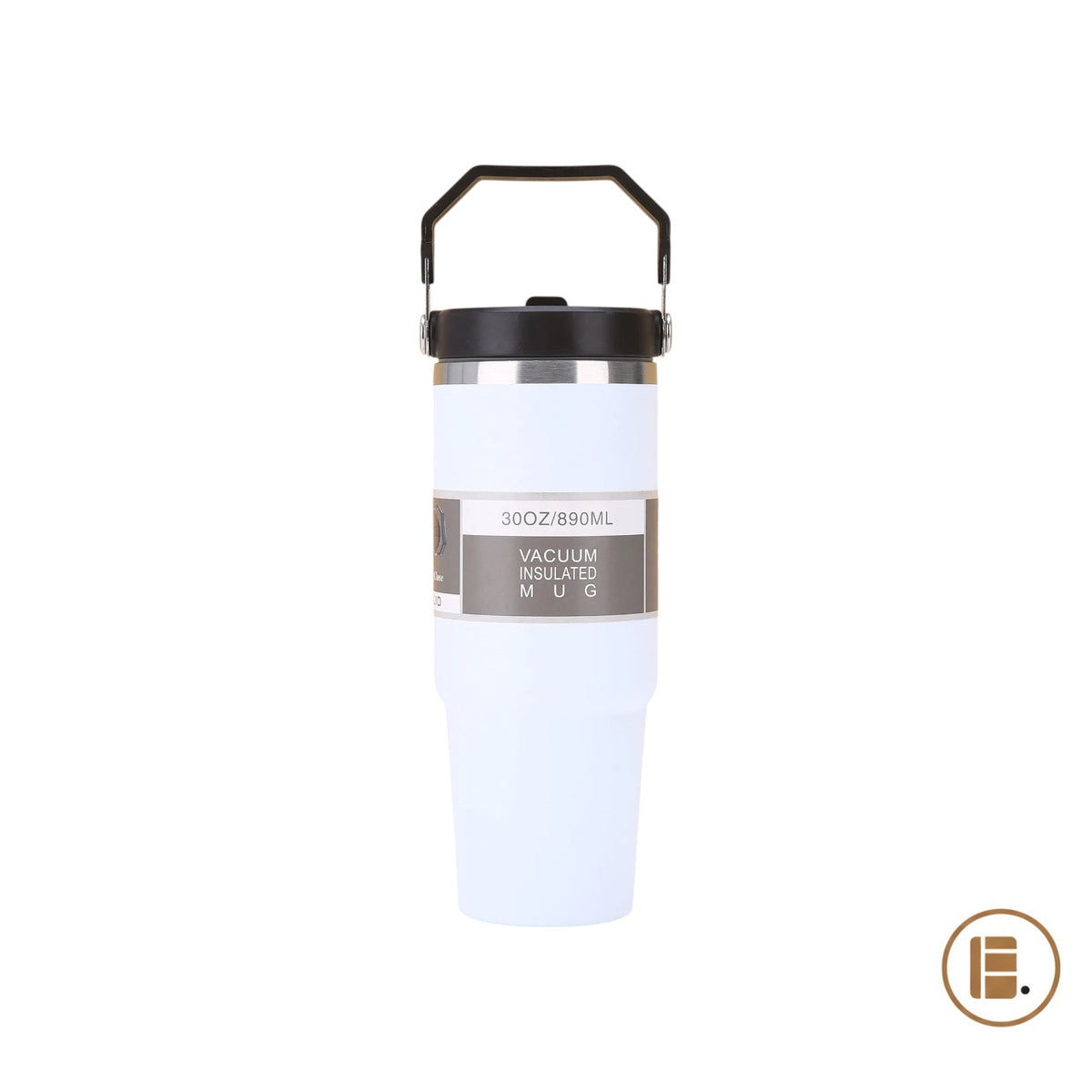 Mug isotherme | Inox avec poignée et paille | 600 ml / 890 ml - Minimaliste Lab