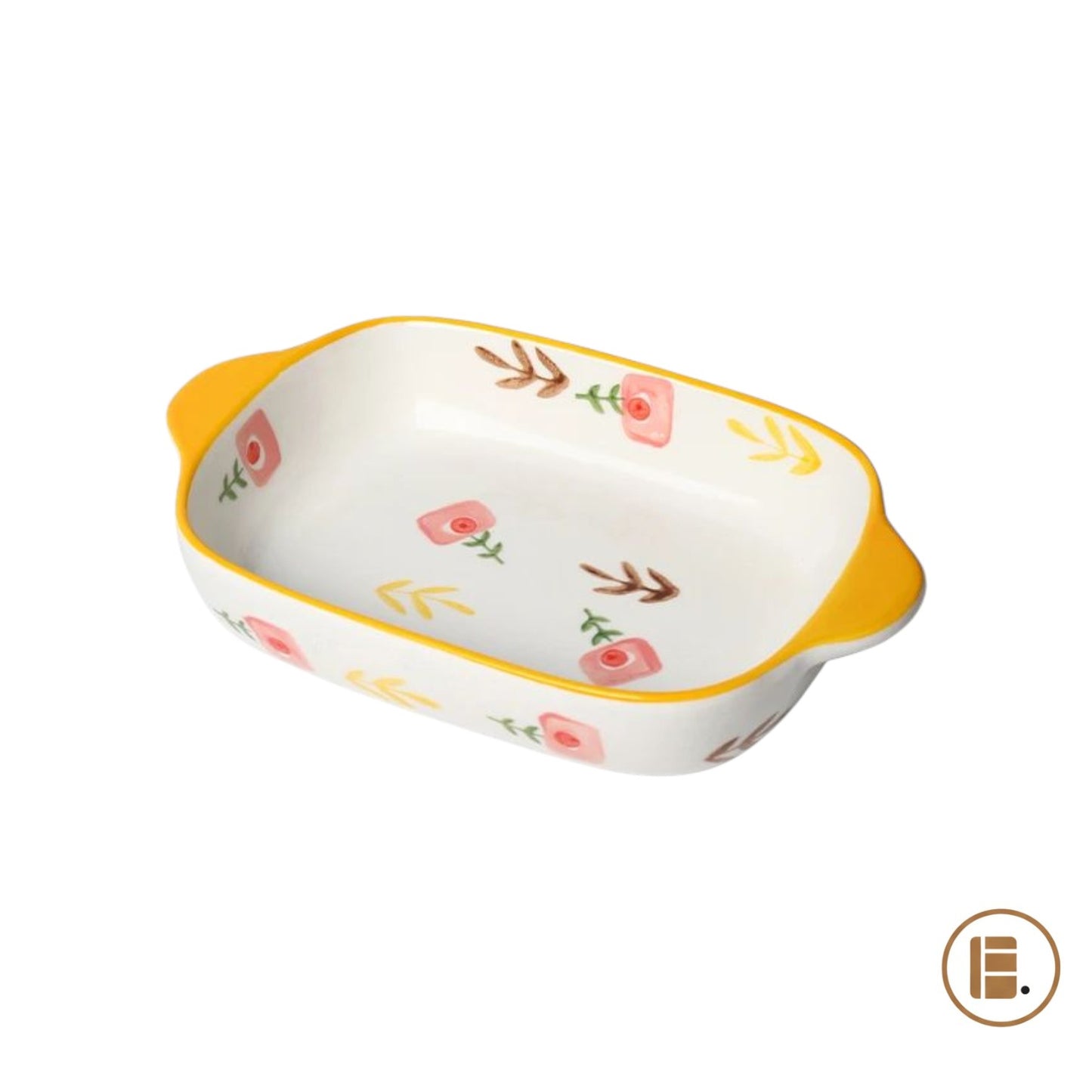 plat à four floral céramique vue dessus MinimalisteLab