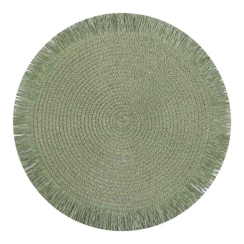 set de table rond élégant vert MinimalisteLab