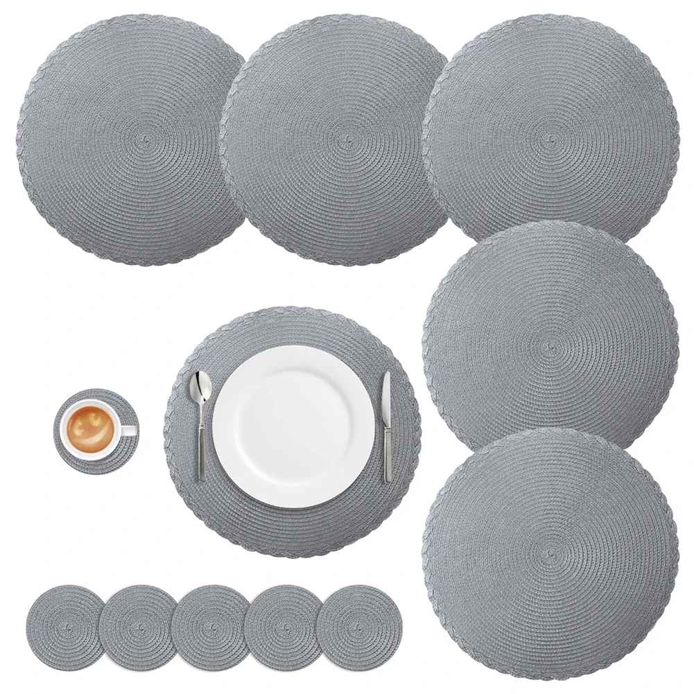 set de table rond élégant gris MinimalisteLab