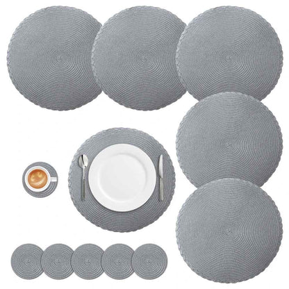 set de table rond élégant gris MinimalisteLab