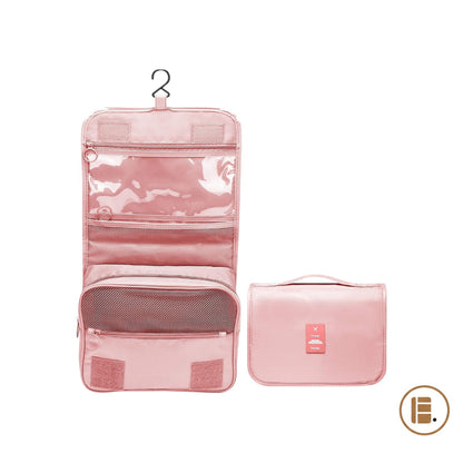 trousse de toilette voyage ultra-compacte ouverte compartiments MinimalisteLab