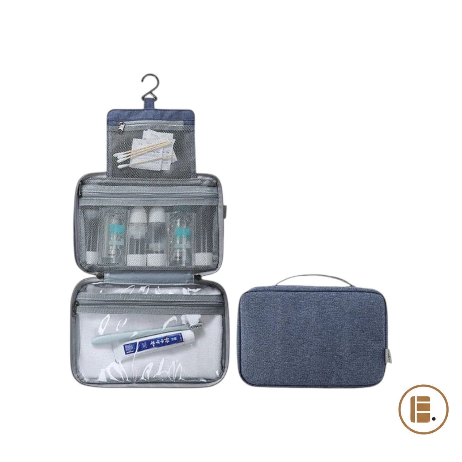 trousse de toilette voyage organisé vue dessus MinimalisteLab
