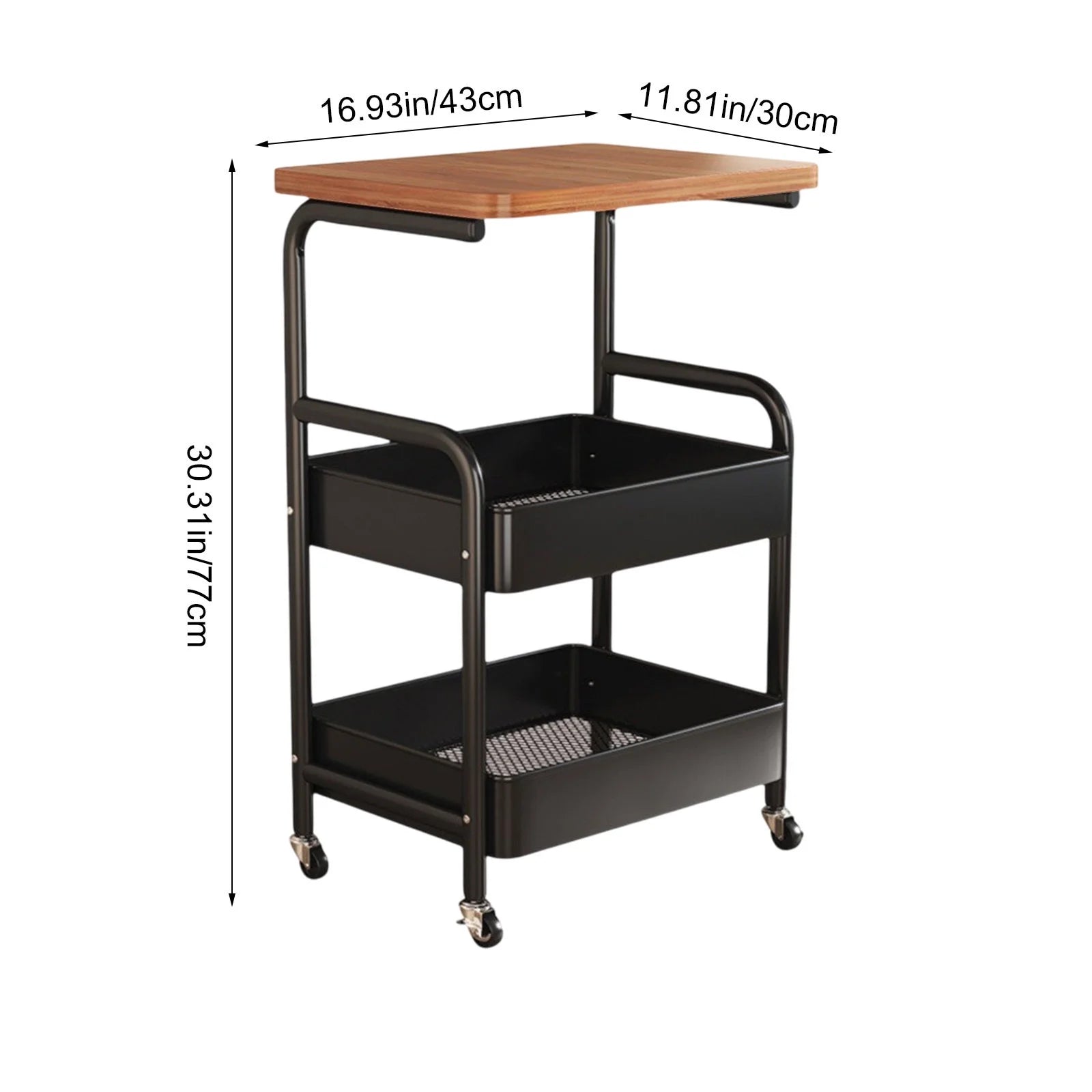desserte roulettes cuisine detail tablette bois