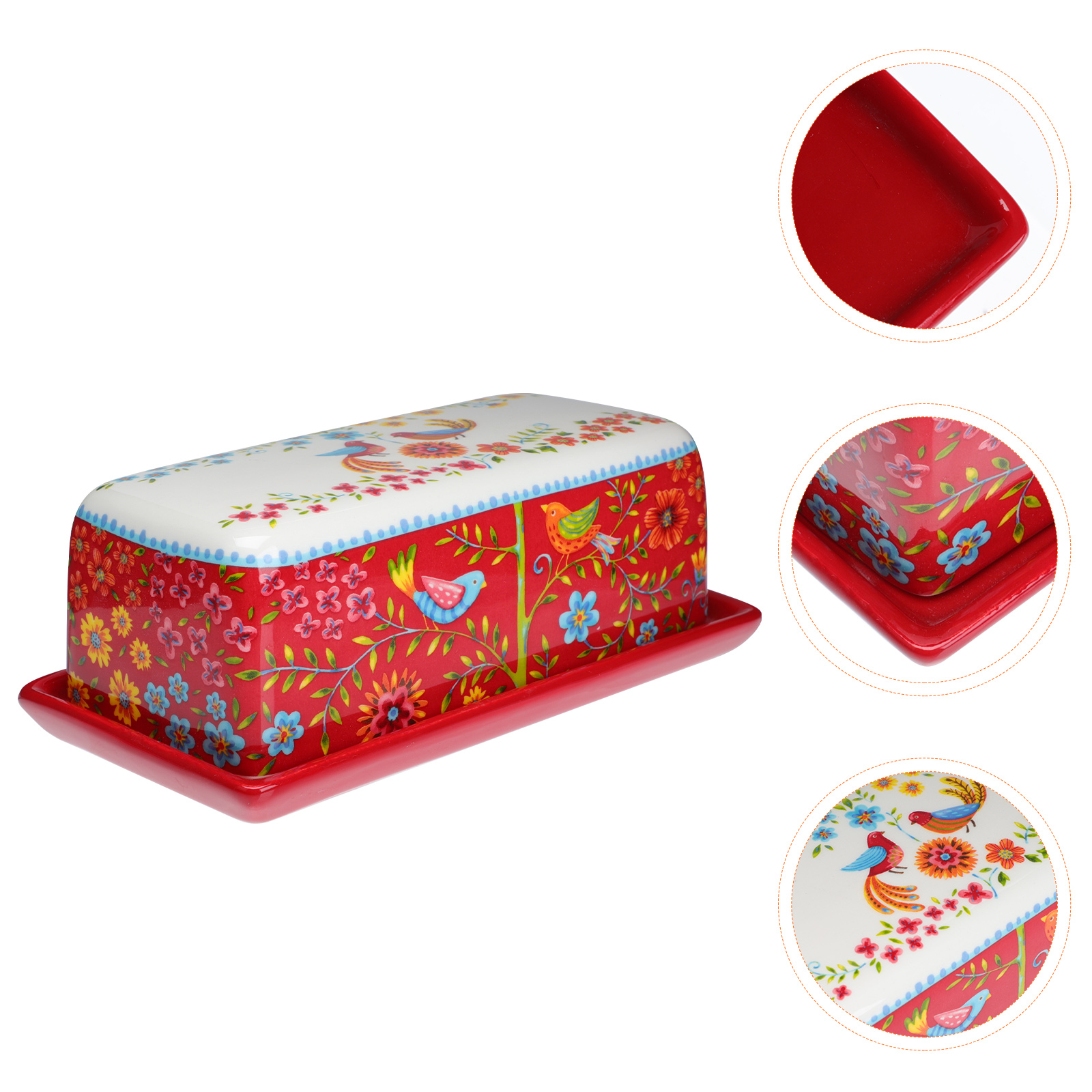beurrier champêtre fleuri détail couvercle MinimalisteLab
