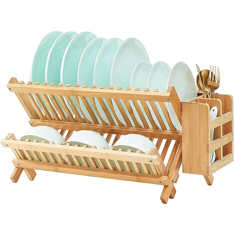 égouttoir vaisselle bambou gain de place cuisine MinimalisteLab