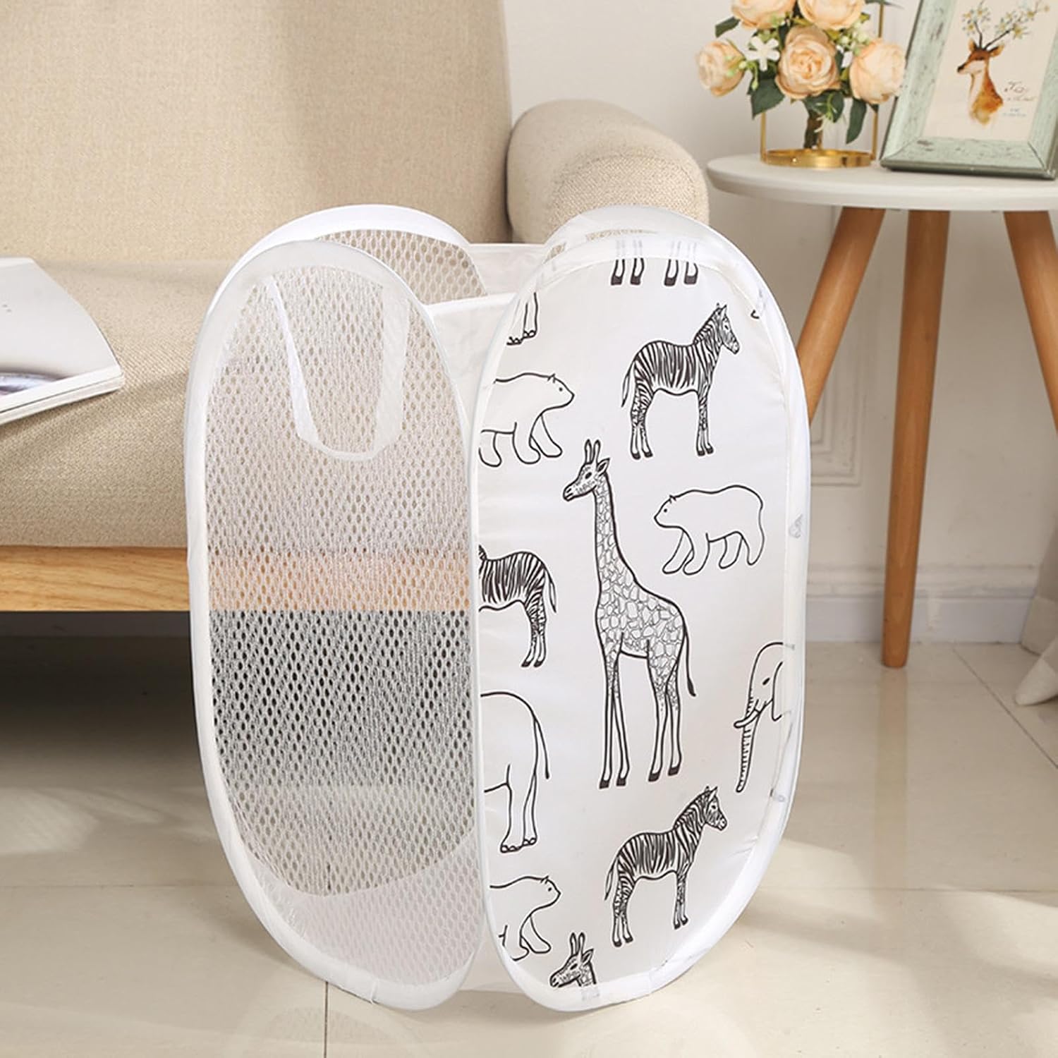 panier à linge pliable résistant tissu buanderie MinimalisteLab