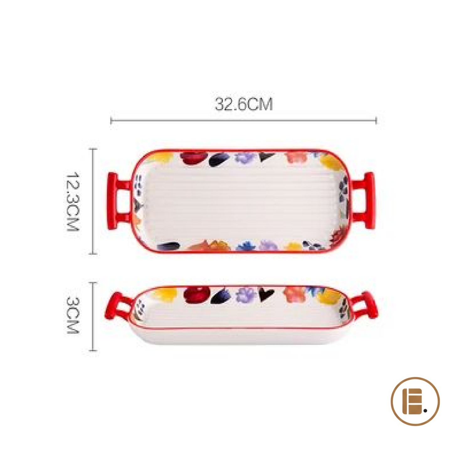 plat à four céramique ergonomique détail rayures MinimalisteLab