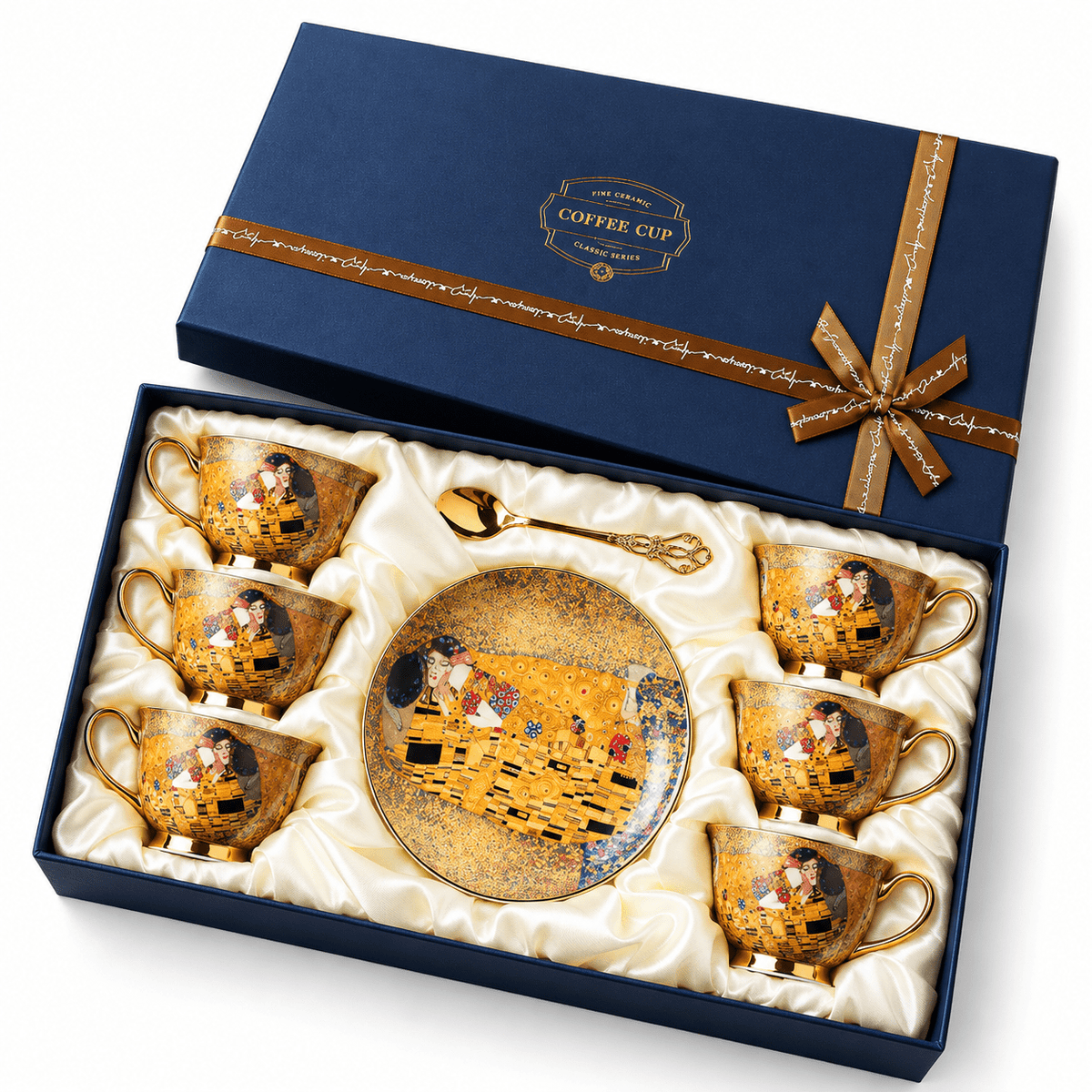 Tasse à café | Motifs Dorés | Box Cadeau - Minimaliste Lab