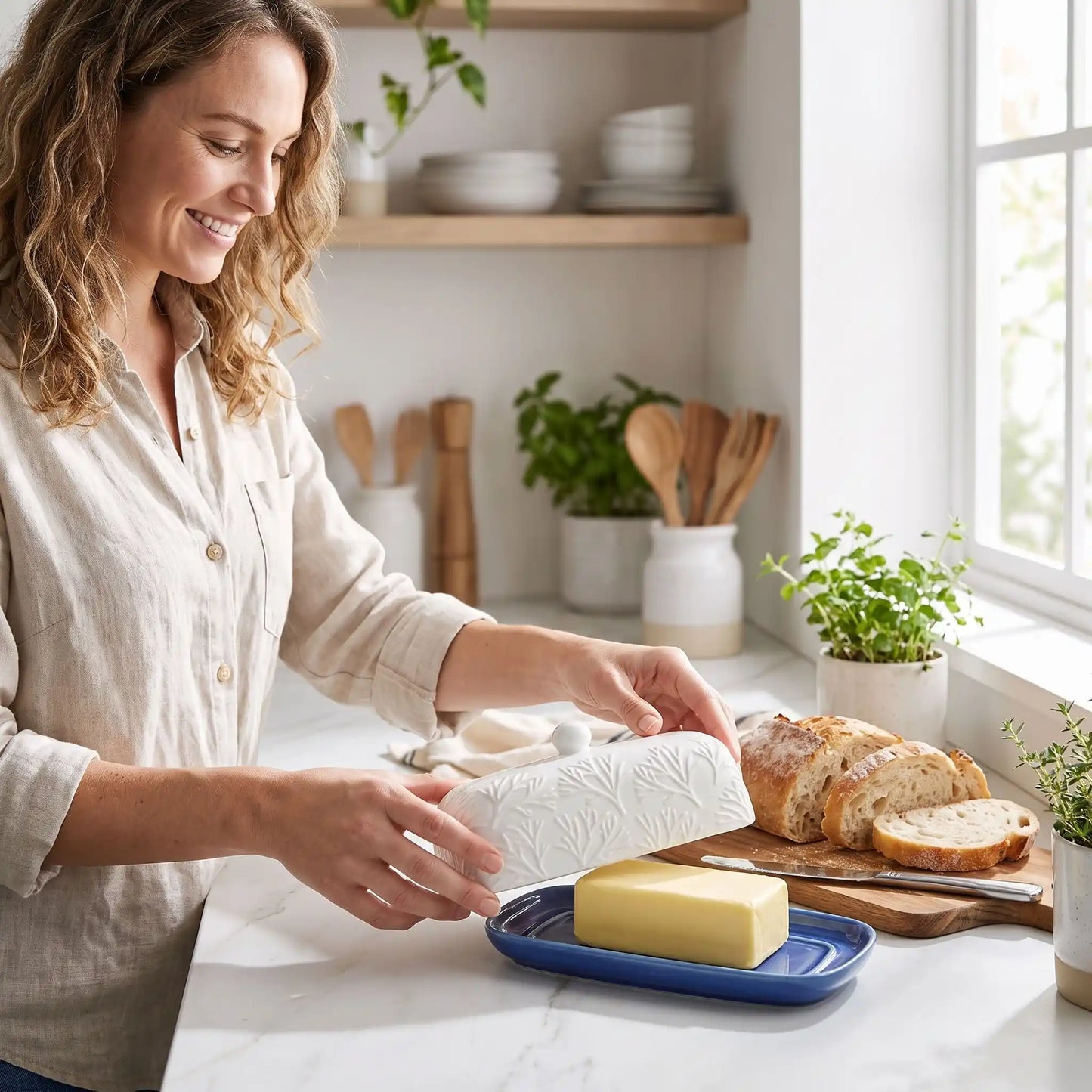 beurrier porcelaine élégant ambiance cuisine MinimalisteLab