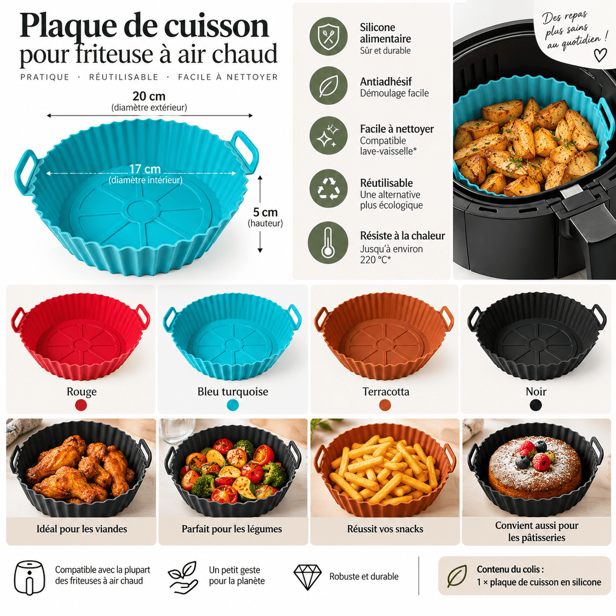 Moule Silicone Air Fryer | Antiadhésif Réutilisable - Minimaliste Lab