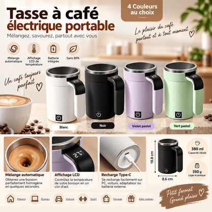 Mug Auto-Mélangeant Électrique | TempDisplay - Minimaliste Lab