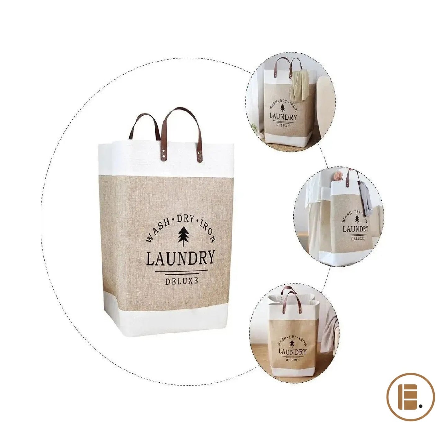 panier à linge design pratique tissu buanderie MinimalisteLab