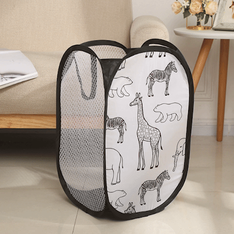 panier à linge pliable résistant démonstration pliage MinimalisteLab