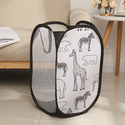 panier à linge pliable résistant démonstration pliage MinimalisteLab