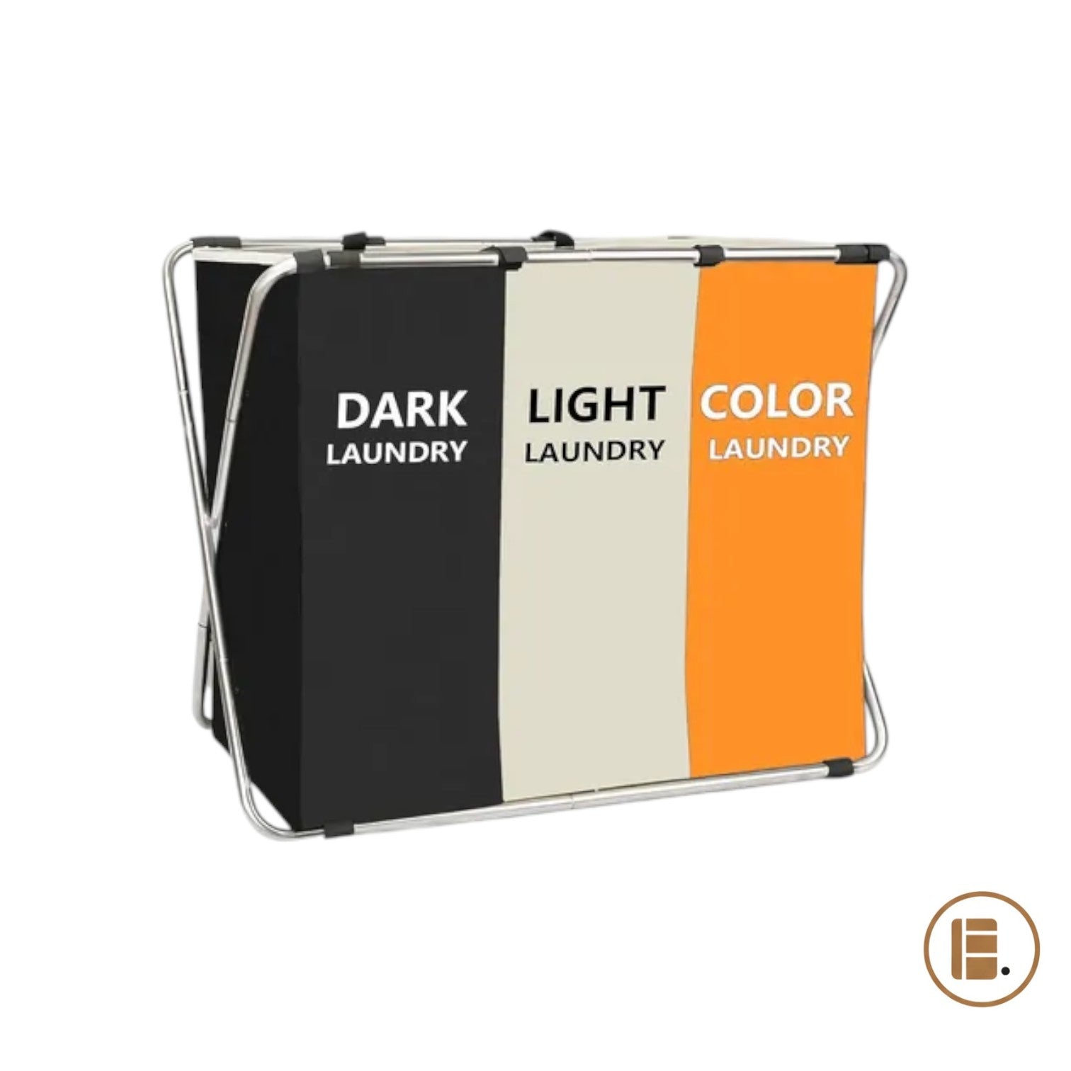 panier à linge pratique et design 3 compartiments tricolore buanderie MinimalisteLab