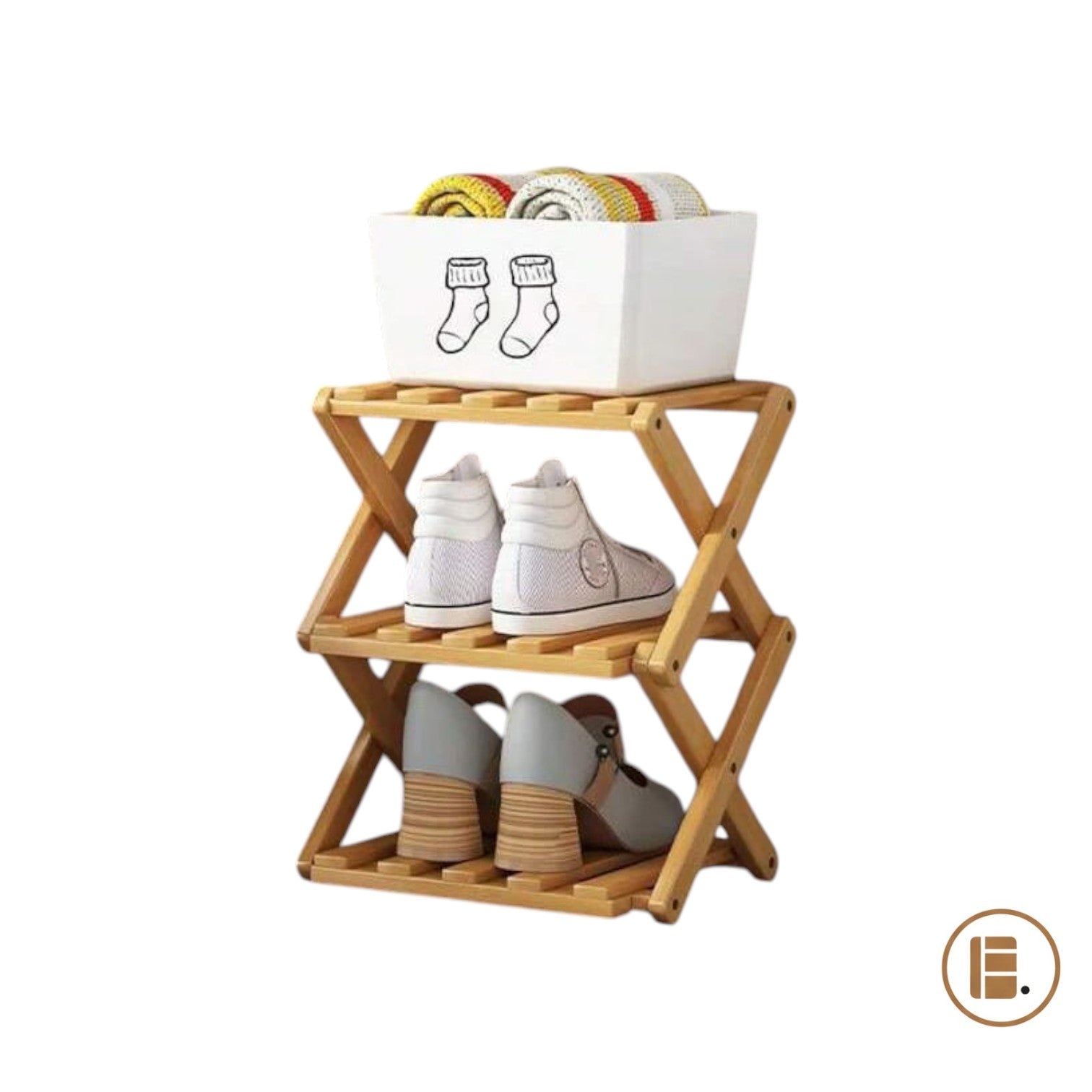 étagère chaussures 30 paires bois gain de place entrée MinimalisteLab