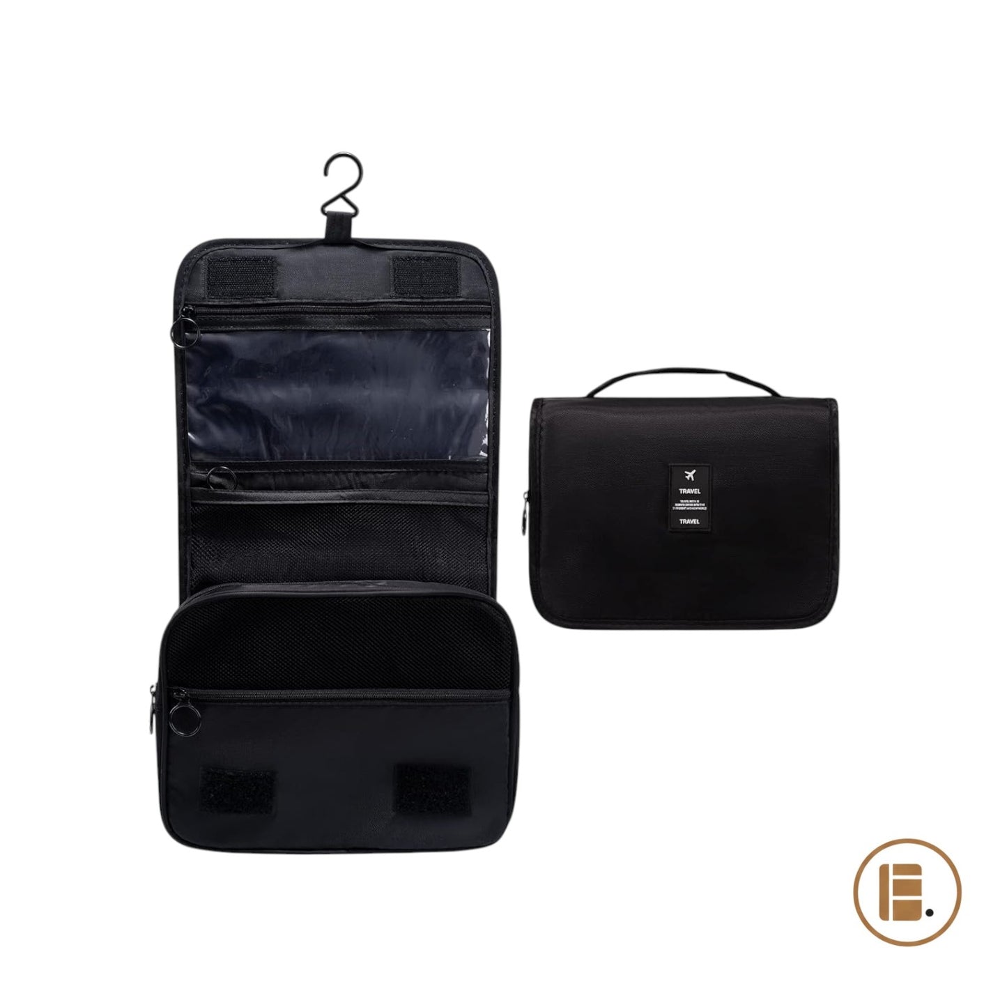 trousse de toilette voyage ultra-compacte poches zippées MinimalisteLab