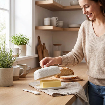 beurrier porcelaine élégant vue dessus MinimalisteLab