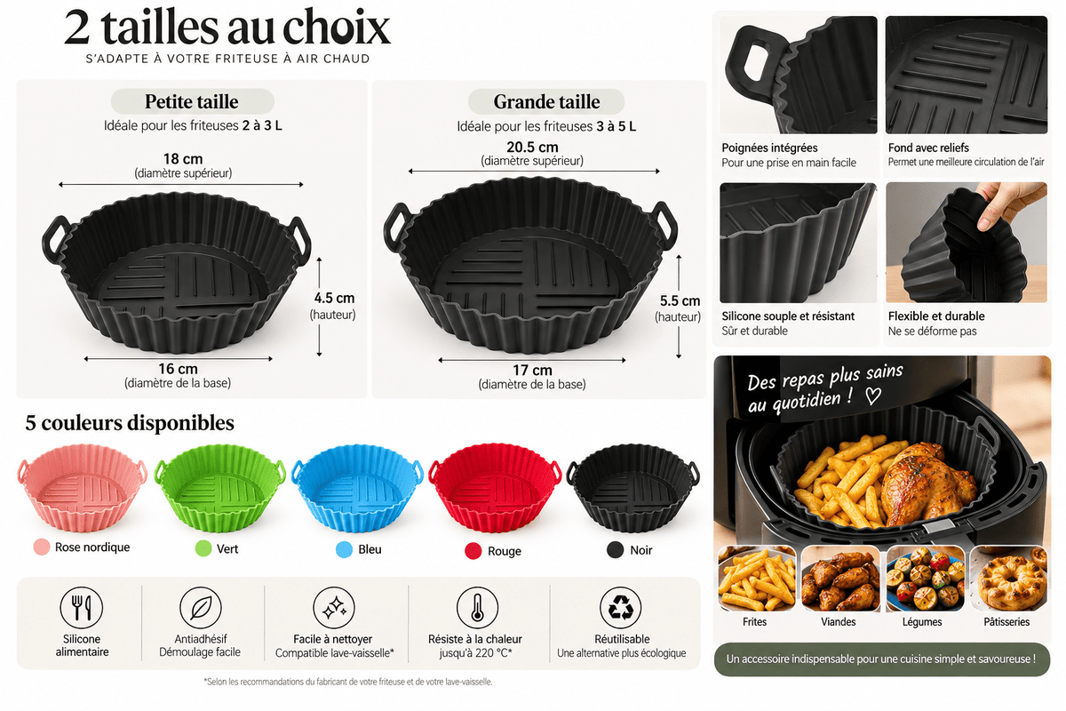Moule Silicone Air Fryer | Antiadhésif Réutilisable - Minimaliste Lab