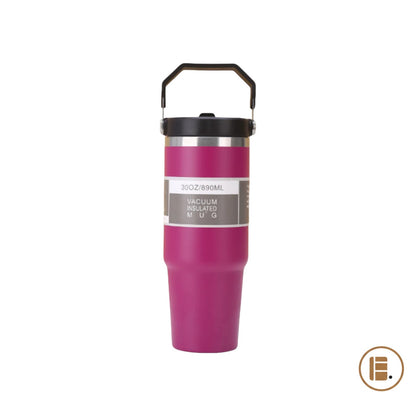 Mug isotherme | Inox avec poignée et paille | 600 ml / 890 ml - Minimaliste Lab