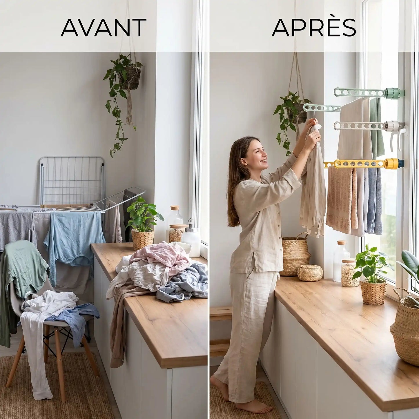 séchoir à linge pliable compact buanderie MinimalisteLab